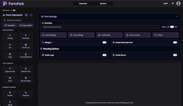 FormHub interface